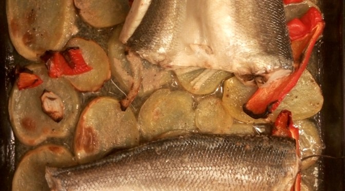 Pescado al horno con patatas